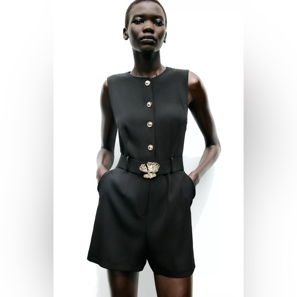 🔥🔥Zara Belted crepe jumpsuit - Picture 2 of 7